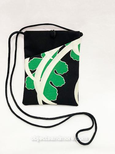 Kimono Phone Bag Black Green Leaf by THERESA GALLUP